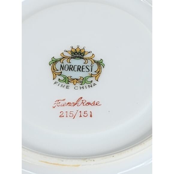 Norcrest Rare Teacup & Saucers French Rose Pink Floral Fine China Japan Vintage - Picture 14 of 16